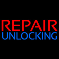 Red Repair Blue Unlocking Block Neonskylt