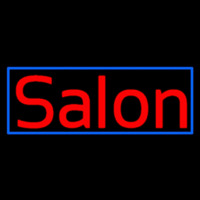 Red Salon With Blue Border Neonskylt