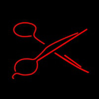 Red Scissors Neonskylt