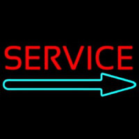 Red Service With Right Arrow 1 Neonskylt