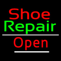 Red Shoe Green Repair Open Neonskylt