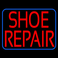 Red Shoe Repair Blue Border Neonskylt