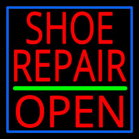 Red Shoe Repair Open Neonskylt