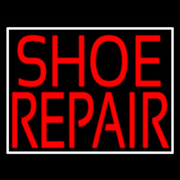 Red Shoe Repair With Border Neonskylt