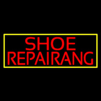 Red Shoe Repairing With Border Neonskylt