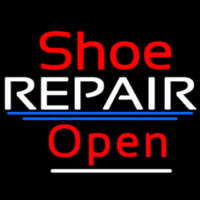 Red Shoe White Repair Open Neonskylt