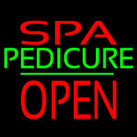 Red Spa Pedicure Block Open Neonskylt