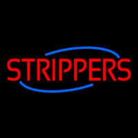 Red Strippers Neonskylt