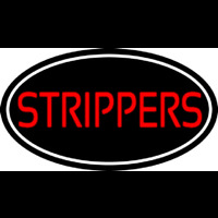 Red Strippers With White Border Neonskylt