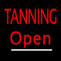 Red Tanning Open White Line Neonskylt