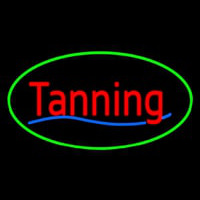 Red Tanning Oval Green Neonskylt