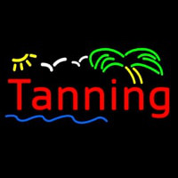 Red Tanning Palm Tree Neonskylt