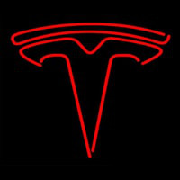 Red Tesla Logo Neonskylt