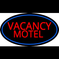 Red Vacancy Motel With Blue Border Neonskylt