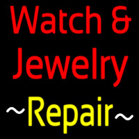 Red Watch And Jewelry Yellow Repair Neonskylt