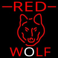 Red Wolf Head Beer Sign Neonskylt