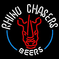 Rhino Chasers Large Beer Sign Neonskylt