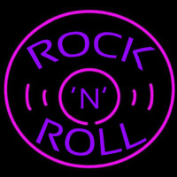 Rock and Roll Record Neonskylt