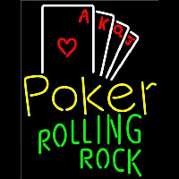 Rolling Rock Poker Ace Series Beer Sign Neonskylt