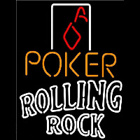 Rolling Rock Poker Squver Ace Beer Sign Neonskylt