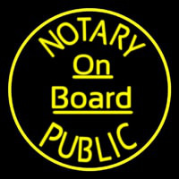 Round Notary Public On Board Neonskylt