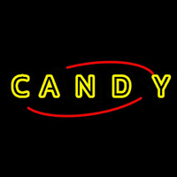 Round Yellow Candy Neonskylt