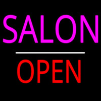 Salon Open White Line Neonskylt