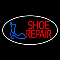 Shoe Repair Logo White Border Neonskylt