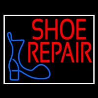 Shoe Repair Logo With Border Neonskylt