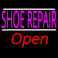 Shoe Repair Open With White Line Neonskylt