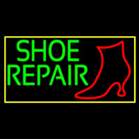 Shoe Repair Yellow Border Neonskylt