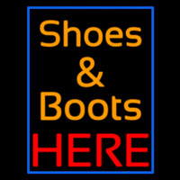 Shoes And Boots Here With Blue Border Neonskylt