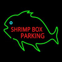 Shrimp Bo  Parking With Green Fish Neonskylt