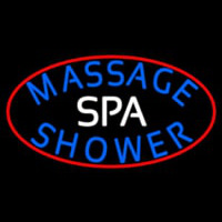 Spa Massage With Red Border Neonskylt