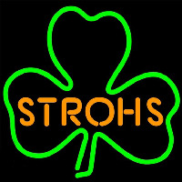 Strohs Green Clover Beer Sign Neonskylt