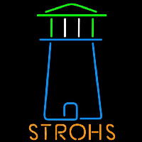 Strohs Lighthouse Art Beer Sign Neonskylt