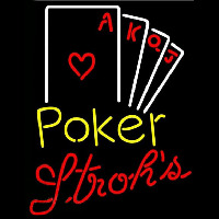 Strohs Poker Ace Series Beer Sign Neonskylt