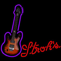 Strohs Purple Guitar Beer Sign Neonskylt