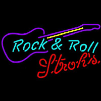 Strohs Rock N Roll Guitar Beer Sign Neonskylt