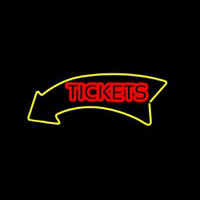 Tickets With Yellow Arrow Neonskylt