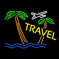 Travel Yellow Neonskylt