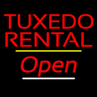 Tu edo Rental Open Yellow Line Neonskylt