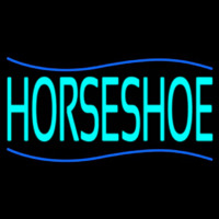 Turquoise Horseshoe Neonskylt