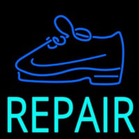 Turquoise Repair Shoe Neonskylt