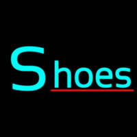 Turquoise Shoes Red Line Neonskylt