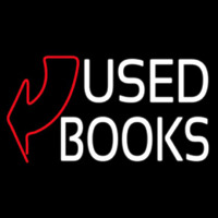 Used Books With Arrow Neonskylt