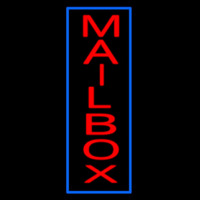 Vertical Mailbo  Blue Border Neonskylt