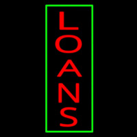 Vertical Red Loans Green Border Neonskylt