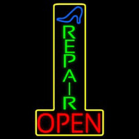 Vertical Shoe Repair Open Neonskylt