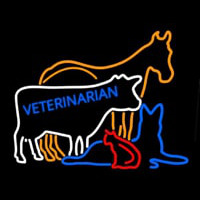 Vet Horse Cow Logo Neonskylt